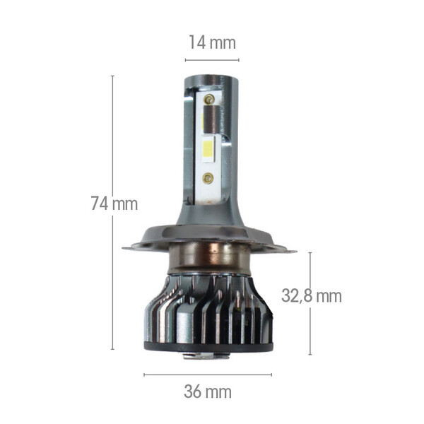 Lampadina H4 LED con alimentatore esterno