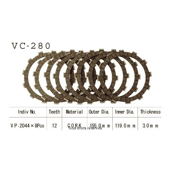 Dischi Cross VC280 montati sulla frizione