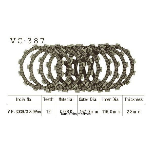 Rivestimenti frizione Cross VC387