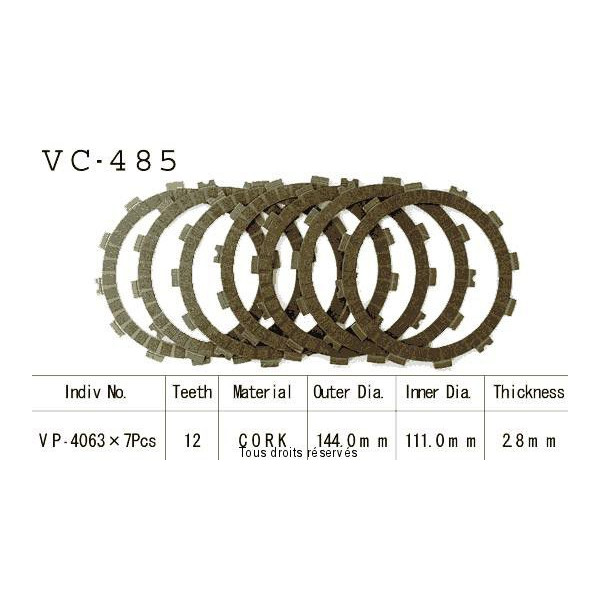 Rivestimenti frizione Cross VC485