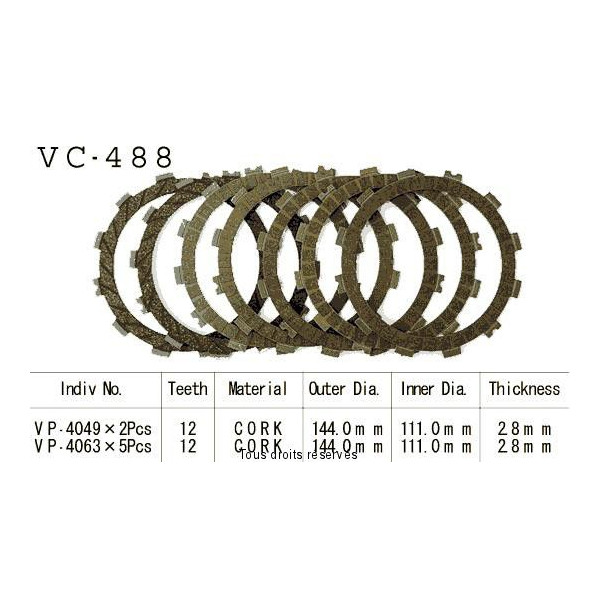 Rivestimenti frizione Cross VC488