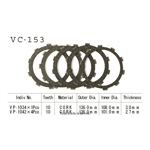 Rivestimenti della frizione VC153