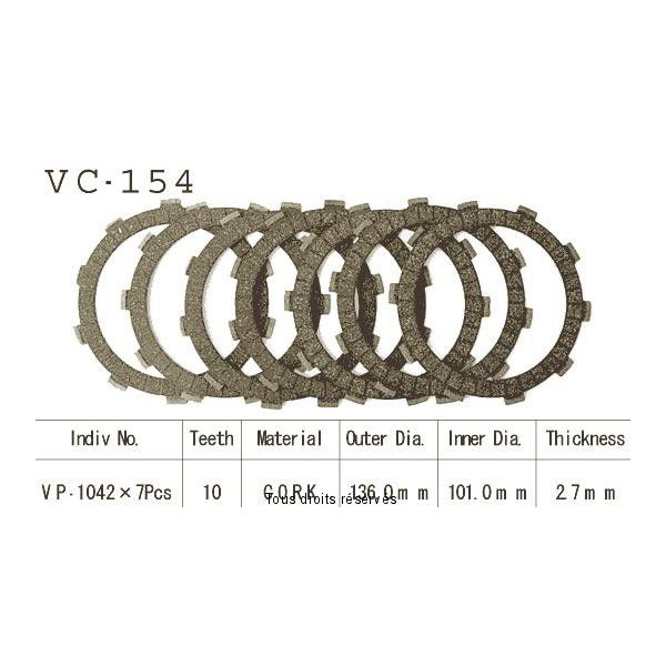 Rivestimenti della frizione VC154