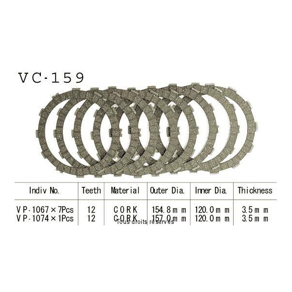 VC159 rivestimenti della frizione