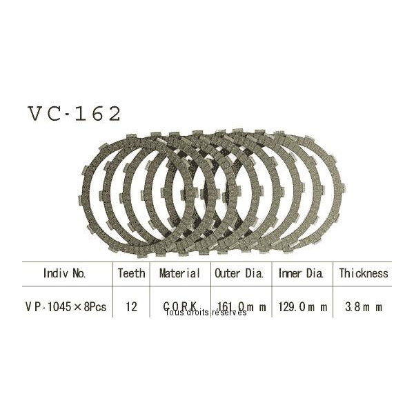 Rivestimenti della frizione VC162