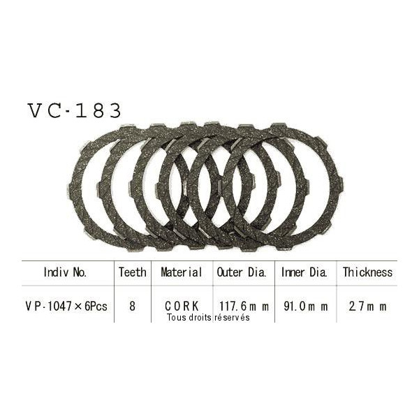 Rivestimenti della frizione VC183