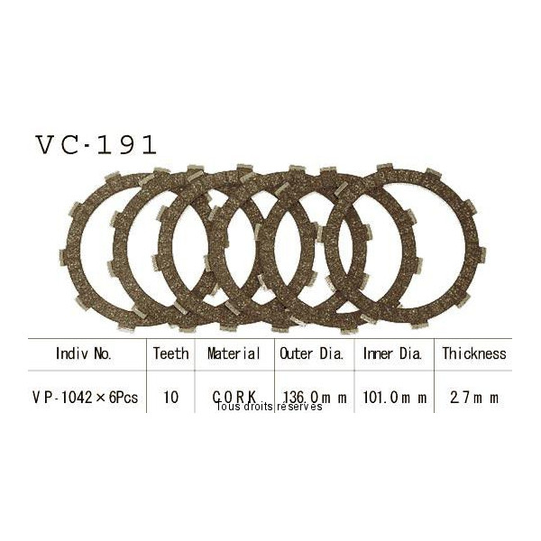 VC191 rivestimenti della frizione