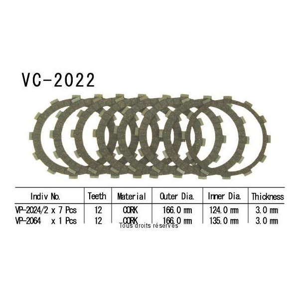 VC2022 rivestimenti della frizione