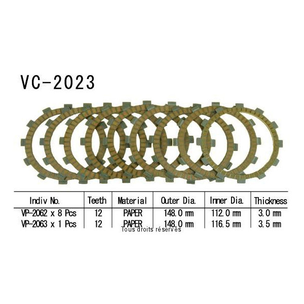 Rivestimenti della frizione VC2023