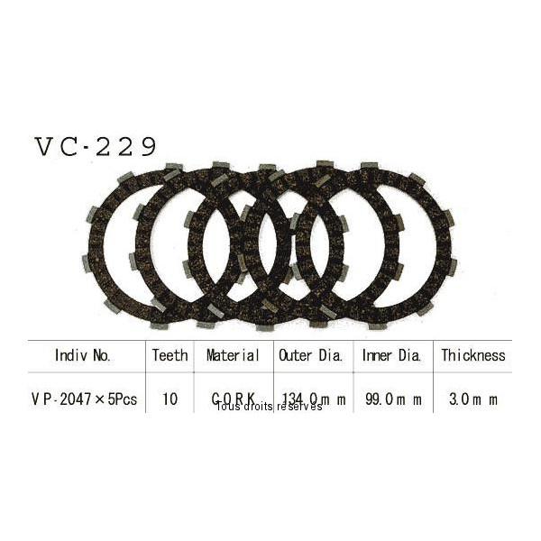 VC229 rivestimenti della frizione