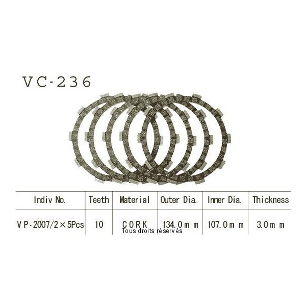 VC236 rivestimenti della frizione
