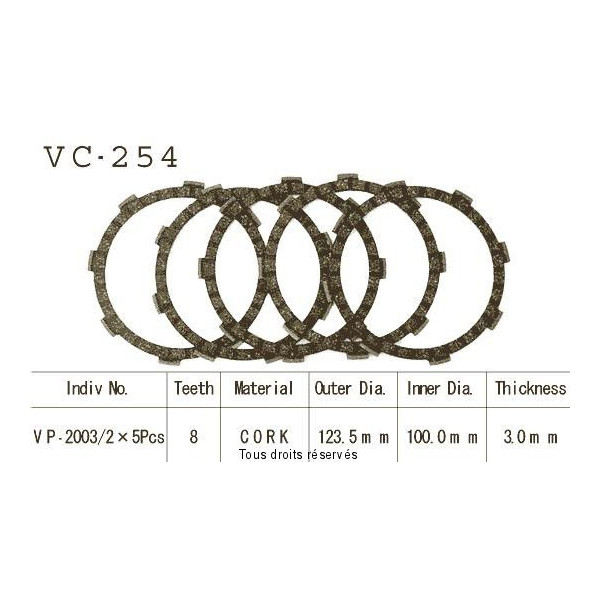 Rivestimenti della frizione VC254