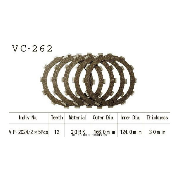 VC262 rivestimenti della frizione