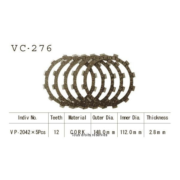 VC276 rivestimenti della frizione