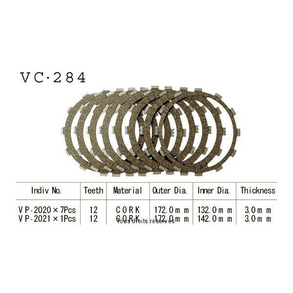 VC284 rivestimenti della frizione