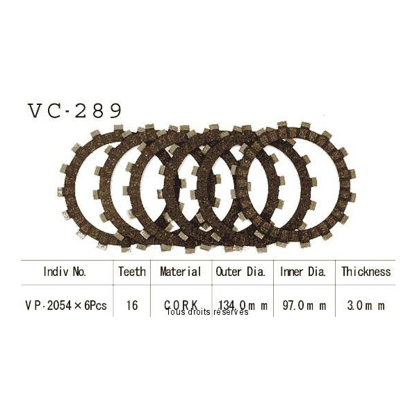 VC289 rivestimenti della frizione