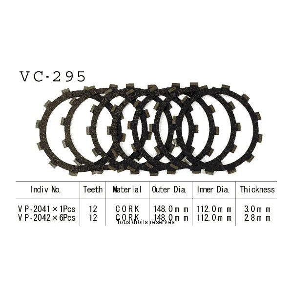 VC295 rivestimenti della frizione