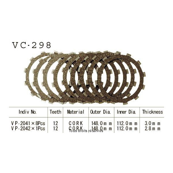 VC298 rivestimenti della frizione