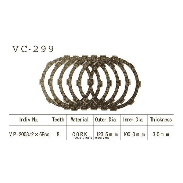 VC299 rivestimenti della frizione