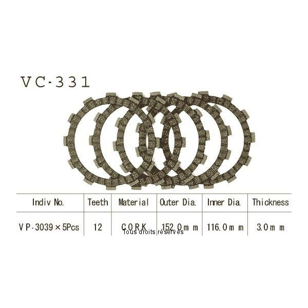 VC331 rivestimenti della frizione