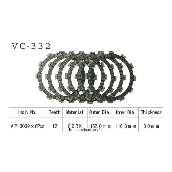 VC332 rivestimenti della frizione