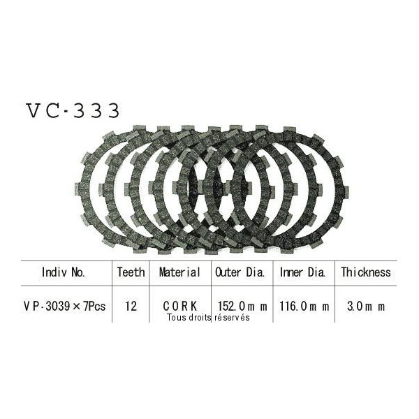 VC333 rivestimenti della frizione