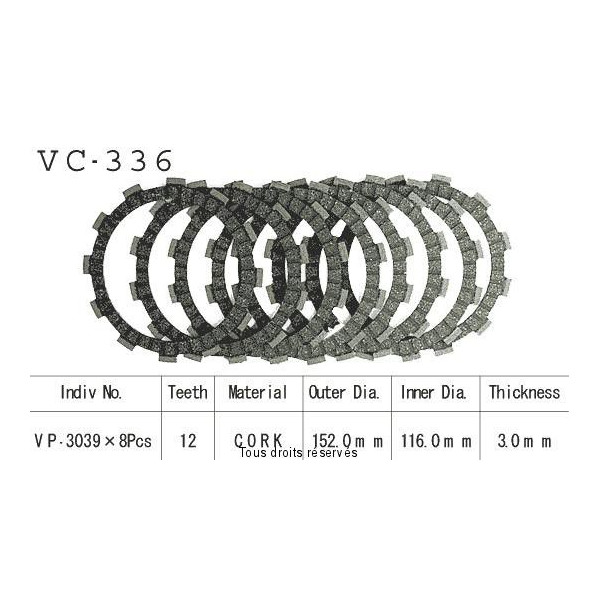 VC336 rivestimenti della frizione