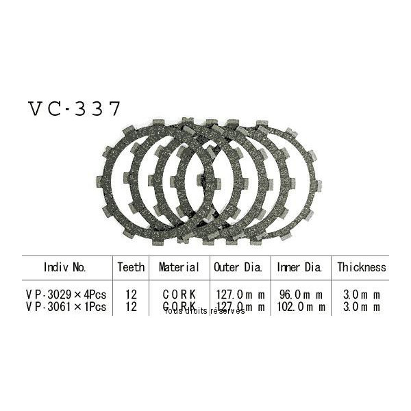 VC337 rivestimenti della frizione