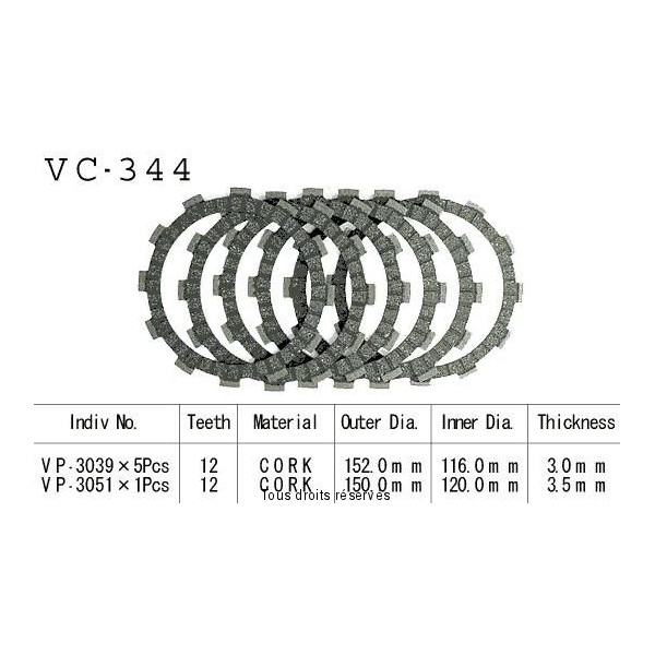 Rivestimenti della frizione VC344