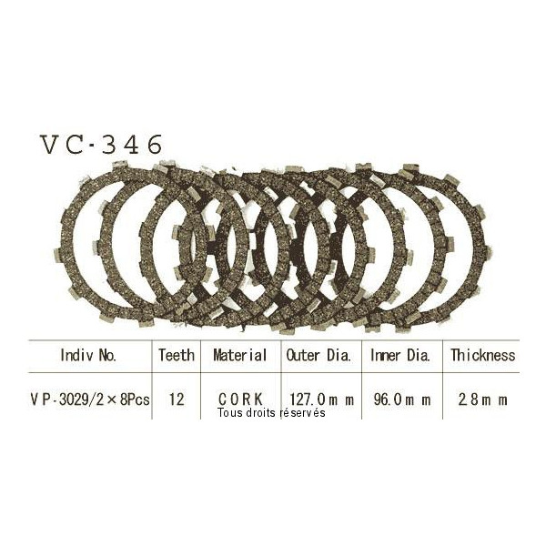 VC346 rivestimenti della frizione