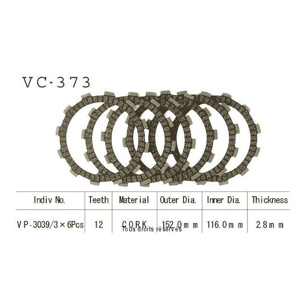 VC373 rivestimenti della frizione