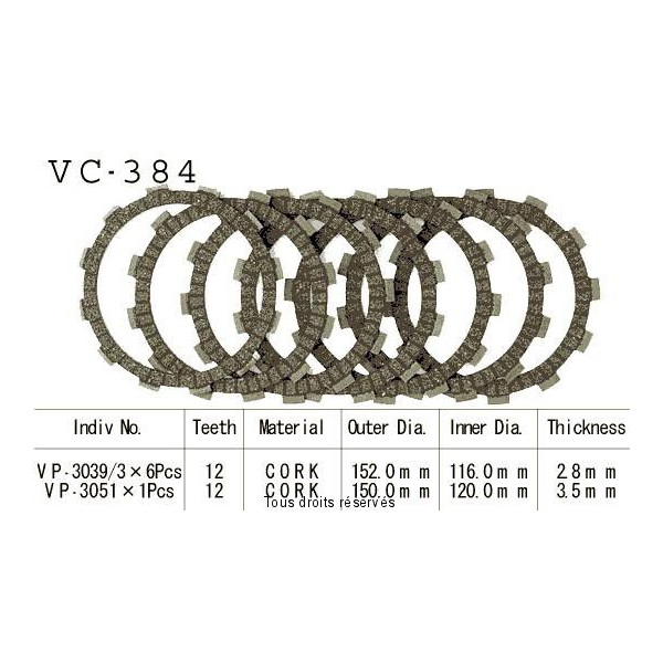 VC384 rivestimenti della frizione