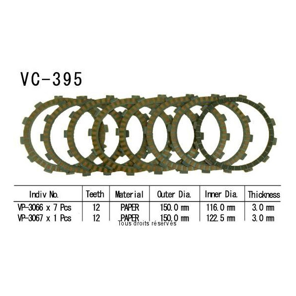 Rivestimenti della frizione VC395