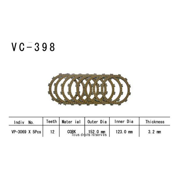 Rivestimenti della frizione VC398