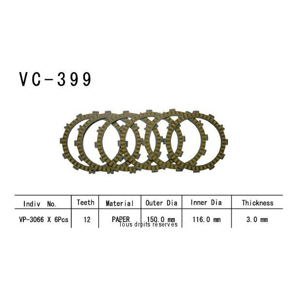 VC399 rivestimenti della frizione