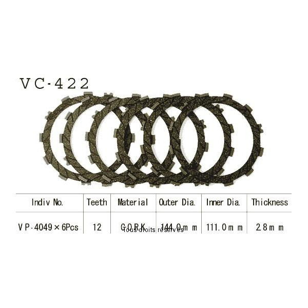 Rivestimenti della frizione VC422