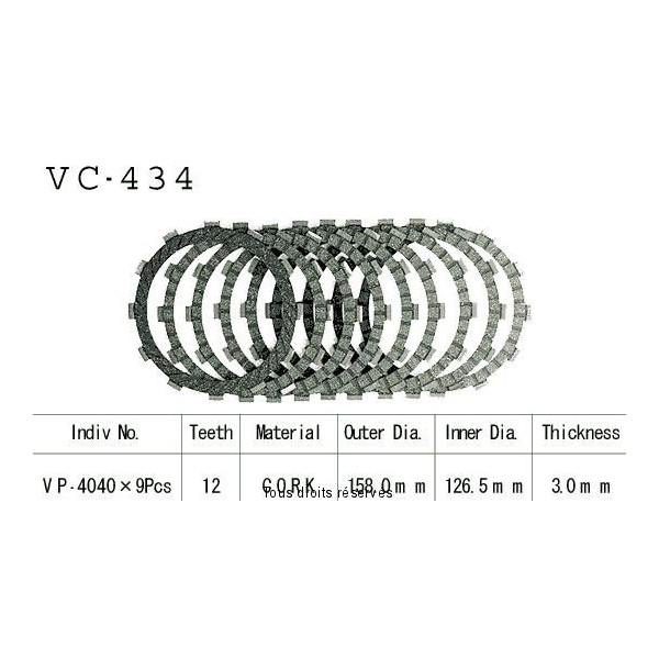 VC434 rivestimenti della frizione