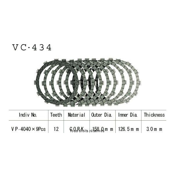 VC434 rivestimenti della frizione
