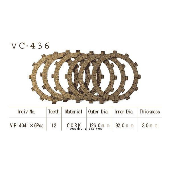 VC436 rivestimenti della frizione