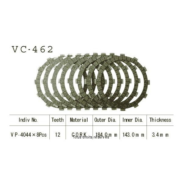 VC462 rivestimenti della frizione