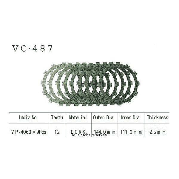 VC487 rivestimenti della frizione