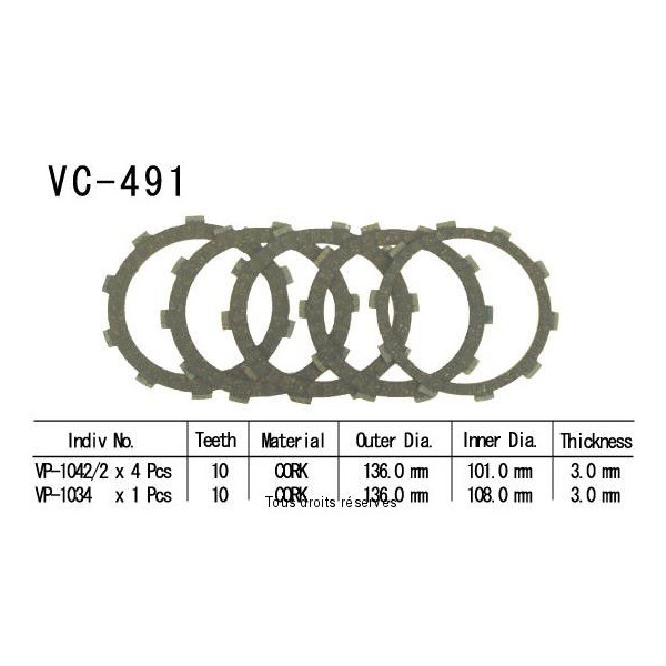 VC491 rivestimenti della frizione