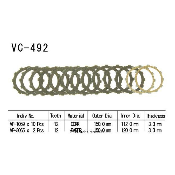 VC492 rivestimenti della frizione
