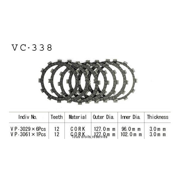 Rivestimenti della frizione VC338