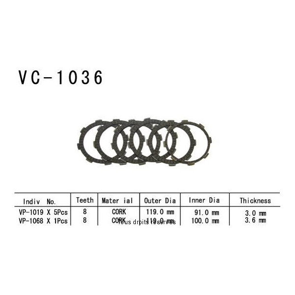 Rivestimenti della frizione VC1036