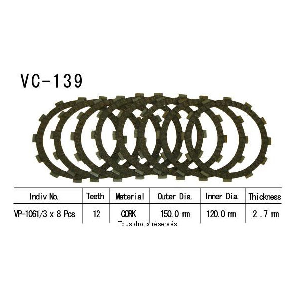 VC139 rivestimenti della frizione