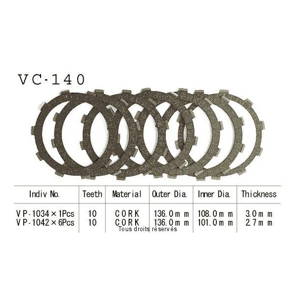 Rivestimenti della frizione VC140