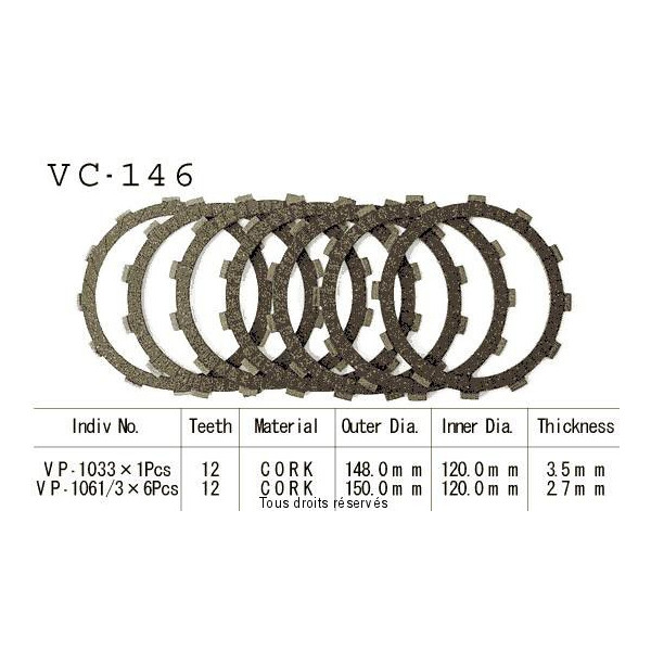 VC146 rivestimenti della frizione