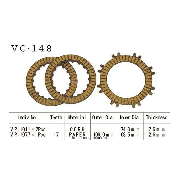 Rivestimenti della frizione VC148