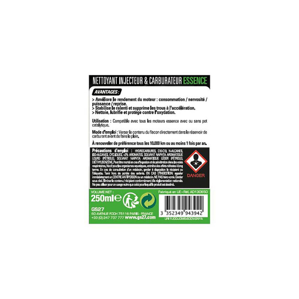 Detergente per iniettori e carburante Benzina 250 ml
